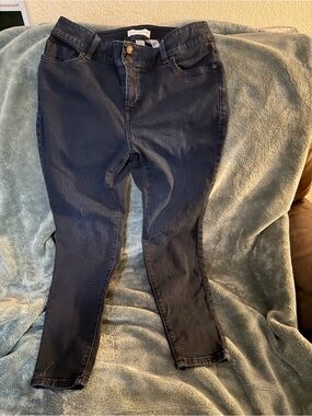 Lane Bryant navy skinny jeans with slight wash